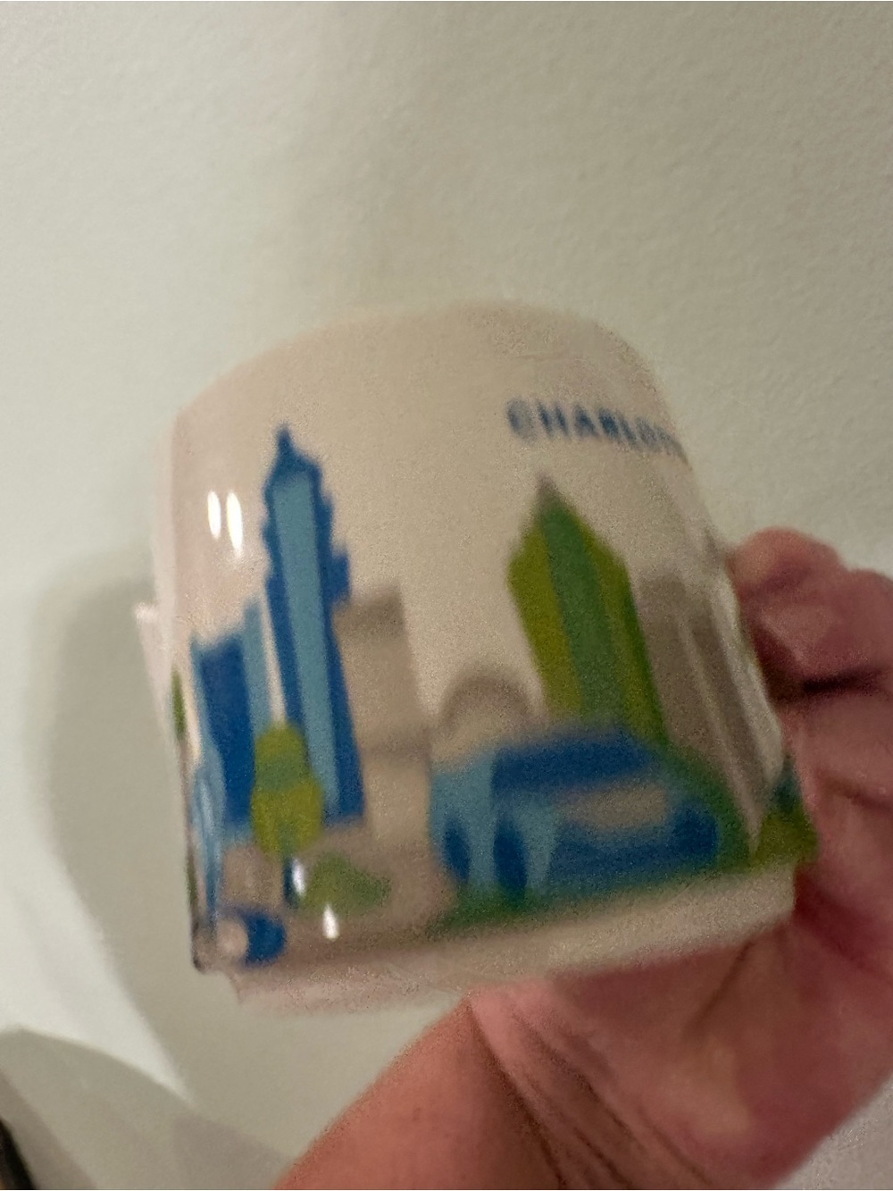 Starbucks Ceramic Mug - Blue & Green Cityscape Charlotte NC